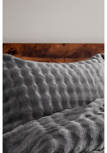 Bubble Battaniye Seti Tek Kişilik Gri Gri