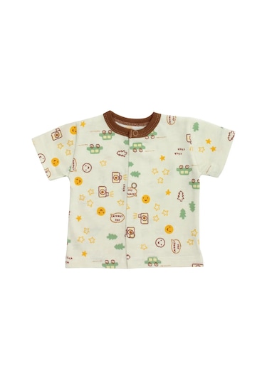 Rst Kısa Kollu Yenidoğan Bebekler İçin Bluz - 2 Adet. 403124013 Yeşil