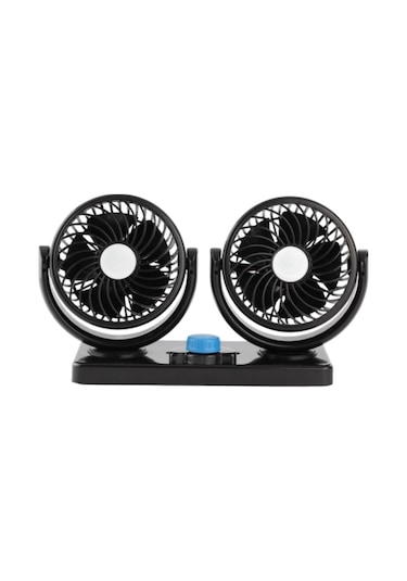 12v Araç İçi Vantilatör Çift Modlu Döner Başlıklı Oto Fan Standart