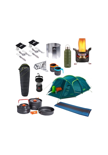 Outdoor Pro: Tam Teçhizatlı Kamp Seti 3058-Pro Yeşil