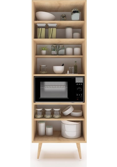 Floradesign Lavin180 Çok Amaçlı Dolap /fırın Dolabı /mutfak Organizeri Meşe+antrasit