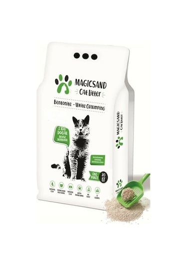 Magicsand Cat Litter Kokusuz Kalın Topaklaşan Bentonit Kedi Kumu 20 L