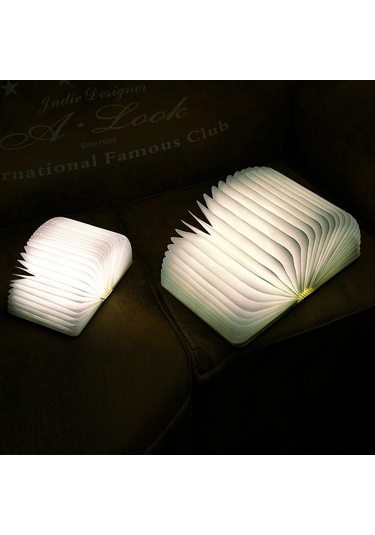 Vkemall Kahverengi Ceviz Ahşap 360 Katlanabilir Led Kitap Lambası - 3 Renk Işık, Su Geçirmez, Dahili Pil Xxs Diğer