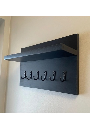 Siyah Ahşap Anahtarlık Siyah