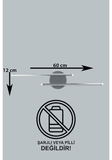 Sare Aplik Gri Renk Gün Işığı Ledli Mutfak Banyo Led Duvar Aplik Gri