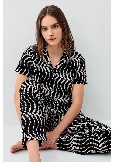 Pierre Cardin Kadın Siyah Gömlek Pijama Takım Pc9168-s-v1 Siyah