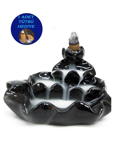 Geri Akışlı Üç Kat Şelale Tütsülük Siyah