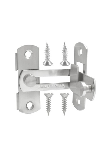 Youtek 2 Adet Paslanmaz Çelik 90 Derece Katlanabilir Kapı Kilidi - Güvenli Kilitli Tokalı Anti Hırsızlık Kordonu