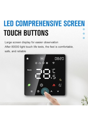 Leezsing Lcd Ekranlı Akıllı Sıcaklık Kontrol Cihazı Elektrikli Su Isıtma Cihazı Termostatı Haftalık Programlanabilir Fonksiyonlu-21