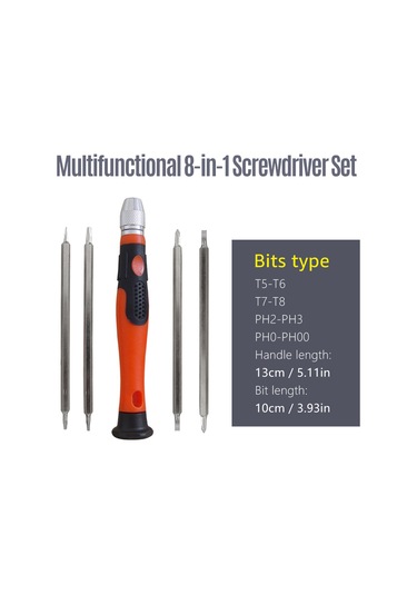 Suofeng 8 Fonksiyonlu Çok Amaçlı Tornavida Seti, Ev Tamir Aleti, 8 Farklı Uçlu Pratik Kullanım