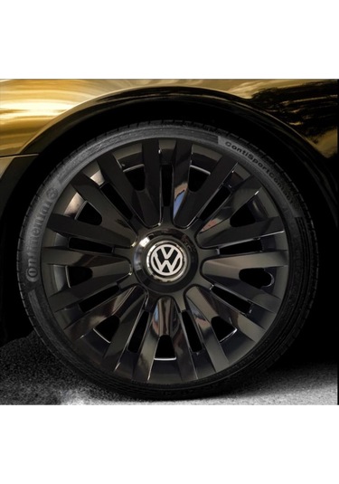 Volkswagen Caddy 15'' Inç Piano Black 4lü Set Jant Kapağı Çelik Jant Görünümlü