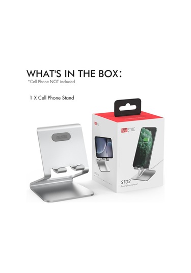 Cbtx Ahastyle St02 Alüminyum Alaşımlı Telefon Tutucu Şarj Standı Masaüstü Cep Telefonu Braketi - Gümüş