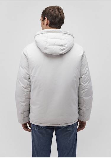 Mavi - Kapüşonlu Açık Gri Şişme Mont 0110352-70080 Gri