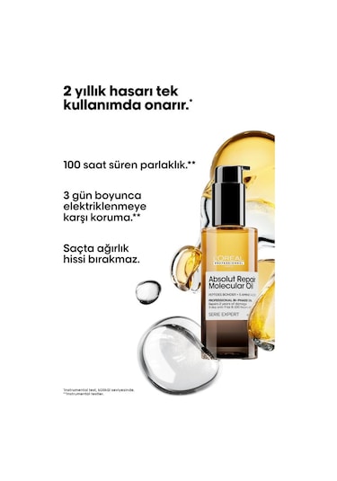 Absolut Repair Molecular Çift Fazlı Profesyonel Saç Bakım Yağı 90 Ml