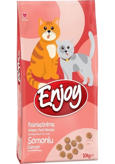 Enjoy Somonlu Kısırlaştırılmış Yetişkin Kedi Maması 10 KG