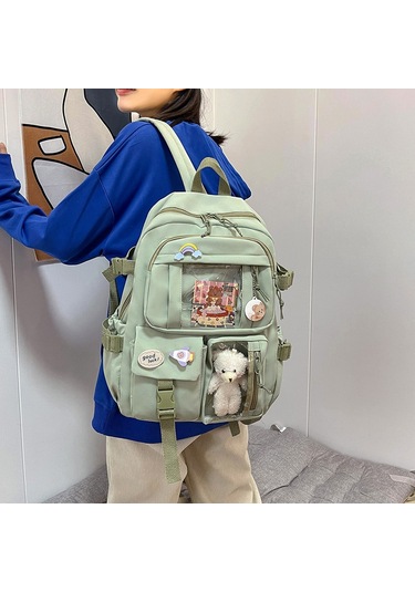 Kangvka Yeni Sırt Çantası: Hafif, Büyük Kapasiteli, Genç Kızlar İçin Moda Aksesuarlı Pembe Okul Çantası Pembe