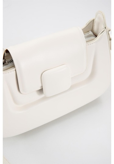 Ççs 17559 Kadın Omuz Askılı El Çantası-beyaz Beyaz