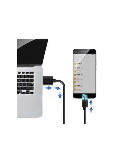 Microcase Micro USB Şarj ve Data Kablosu - 2 Metre Siyah