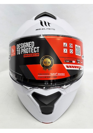 Mt Kask Genesis Sv A0 Çene Açılır Motosiklet Kask Parlak Beyaz