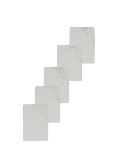 5 Adet Düz Pamuklu Tek Kişilik 80 X 200 X 30 Cm Lastikli Penye Çarşaf Gri