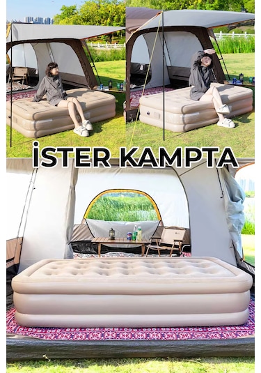 Robo Kendi Kendine Şişen Otomatik Tek Kişilik Yatak Bej