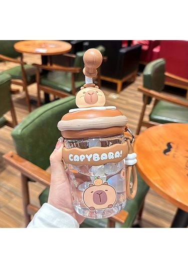 Wangxi Su Bardağı Gri 550 Ml Shake Bardağı Ilkbahar Yaz 2025 Yeni Sevimli Pipetli Buyuk Kapasiteli Isiya Dayanikli Karistirma Kupasi Gri 550 Ml Shake Bardağı