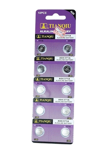 Tianqiu AG6 371A Alkalin Düğme Pil 10'lu