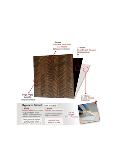 3 Boyutlu Duvar Paneli Kabartmalı Kılçık Desen Pvc 41x41 Cm/ 6 Adet /1 M² Antik