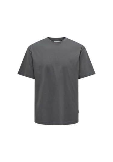 Only & Sons Erkek Onsfred Bisiklet Yaka Kısa Kollu T-shirt 22022532 Füme Füme