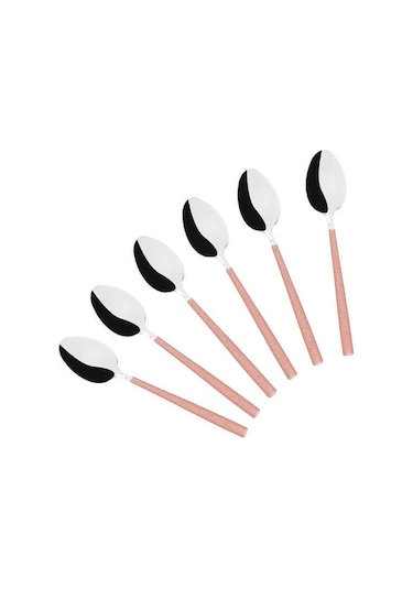 TANTİTONİ 6 LI DUBLIN MAT SİMLİ PEMBE ÇAY KAŞIĞI