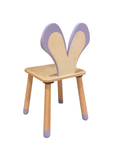 Woodnjoy Wood & Joy Doğal Ahşap Renkli Çocuk Sandalye Fare Lila