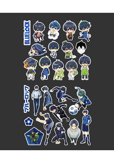 İsagi - Bluelock-yoichi Isagi - Parlak Kağıt -2li Sticker Set-telefon Süsleme Blue Lock Mor