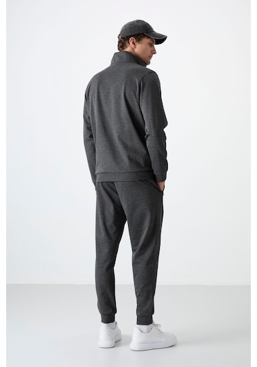 Tommy Life Hugo Antrasit Melanj Jogger Erkek Eşofman Takım - 85198 Antrasit - Melanj Antrasit  Melanj