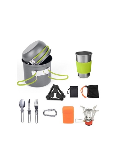 Createtech Taşınabilir Kamp Seti - Yürüyüş, Piknik Ve Pişirme Çözümleri Renkli Skycity 1-2 Kişilik Çok Renkli