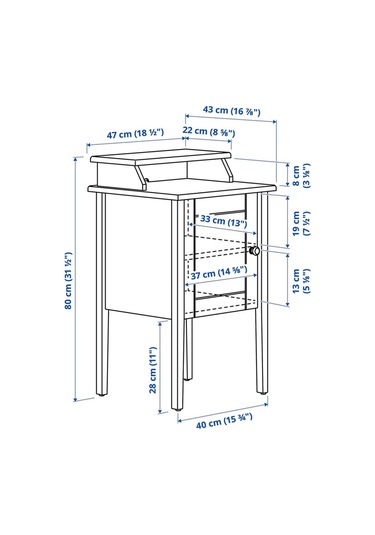 Olderdalen Komodin, Yeşil, 47x43 Cm Masif Ahşap Modern