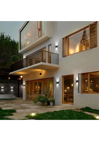 Suntek Kare Led Duvar Lambası Aplik Koridor Siyah-beyaz-ışık Siyah Beyaz Işık