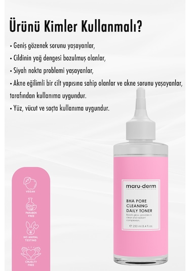 Maruderm BHA Tonik Gözenek Sıkılaştırıcı Siyah Nokta Karşıtı 250 ML