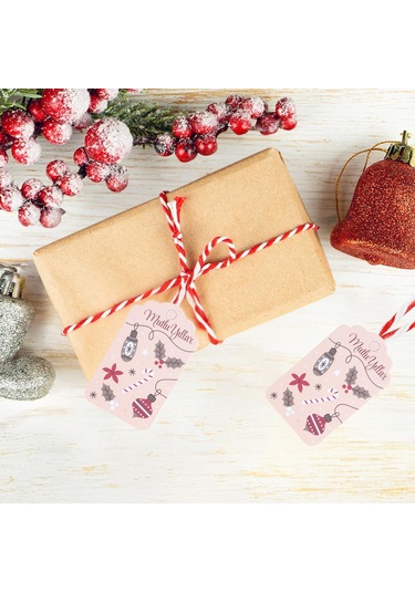 Yılbaşı Mutlu Yıllar Yazılı Hediye Etiketi, Yeniyıl Kokina Temalı