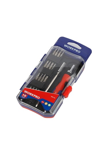 Workpro Wp200516 18 Parça Profesyonel Cr-v Cırcırlı Hassas/elektronikçi Bits Tornavida Seti Fr Wp200516