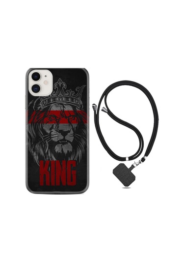 iPhone Uyumlu 12 Mini Kılıf Boyun Askılı King 1894