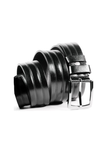 Mergenshoes Siyah Hakiki Deri Erkek Kumaş Pantolon Kemeri K06 001