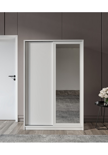 %100 Mdf Aynalı Sürgülü Dolap Portmant