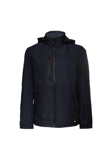 Softshell Kapşonlu Parçalı Mont lacivert