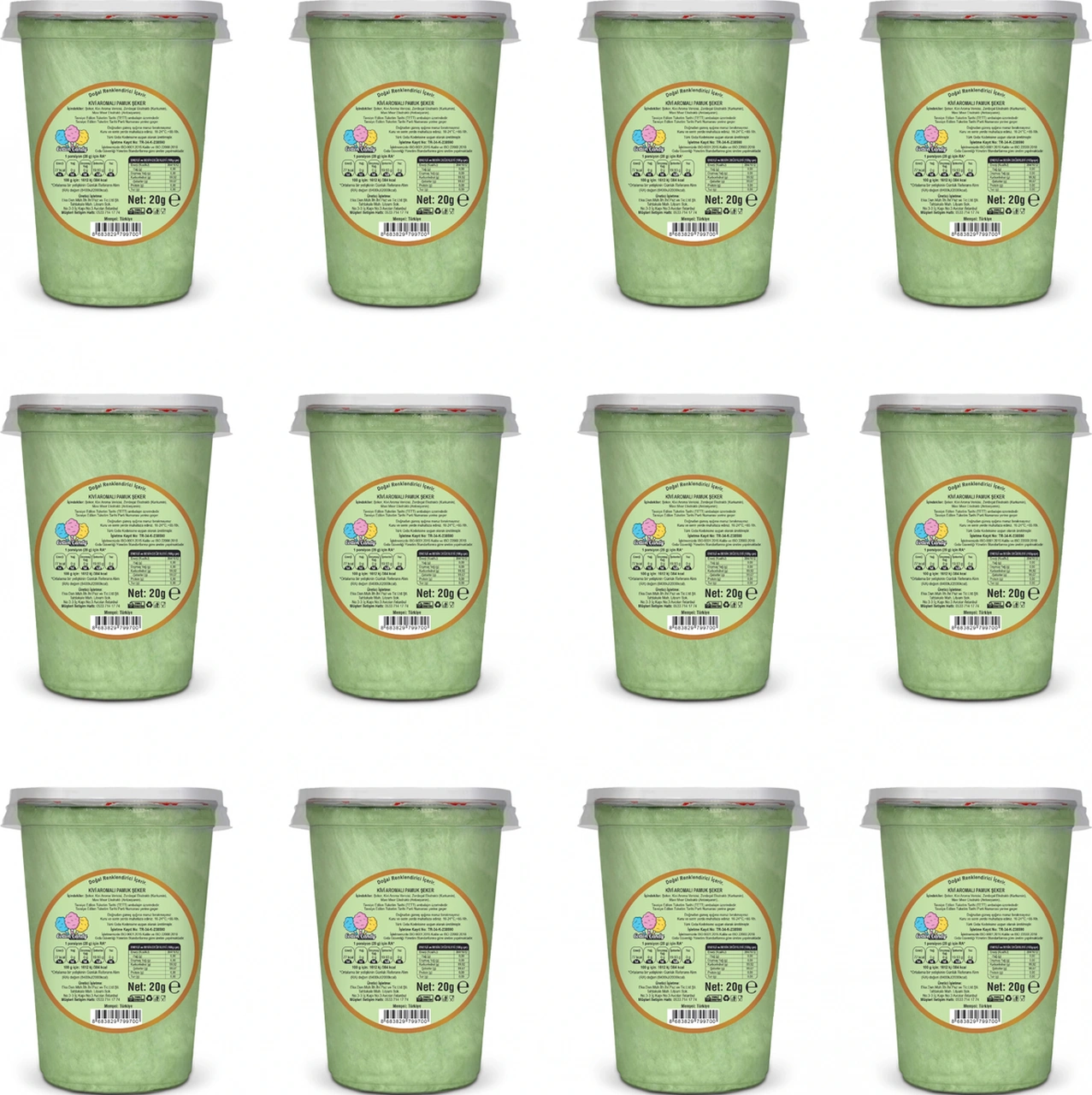 Kivi Aromalı 12'li Gurme Pamuk Şekerler