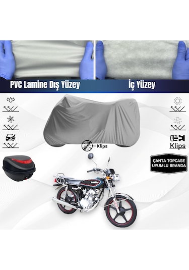 Kuba Cg 50 Motosiklet Brandası Çanta Topcase Uyumlu Motor Branda