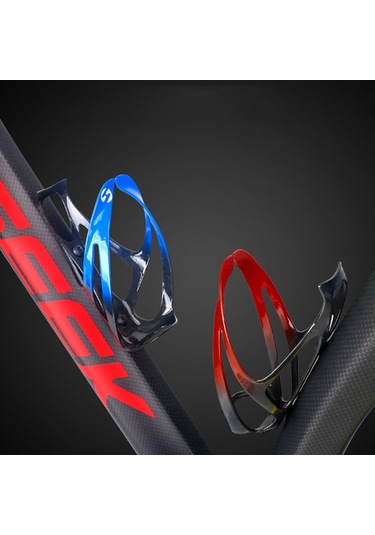 Toseek Açık Hava Bisiklet Karbon Fiber Açık Su Şişesi Tutucusu, Renk: Turuncu Parlak Çok Renkli