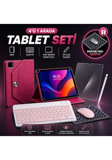 Casper Vıa S40 Uyumlu 4 Lü Tablet Seti Klavye + Kılıf + Kalem