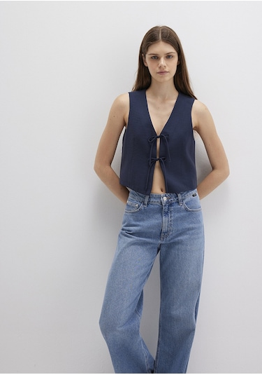 Mavi - Bağcıklı Lacivert Bluz 1211200-82318 Lacivert