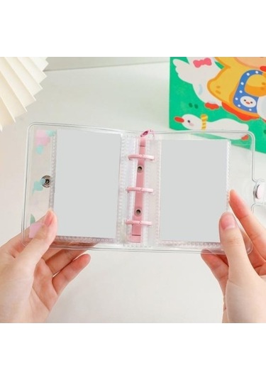 Trendooze Tutucu Telli Su Şeffaf Pembe Kartı Karikatür Geçirmez Fotoğraf Fotoğraf Dosya Cepli Albümü 20 Vs
