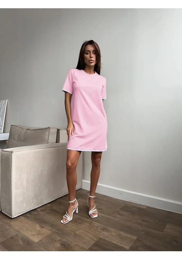 Basıccate Kadınlar İçin Çok Katmanlı Mini T-shirt Elbis 441086860